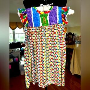 GIRLS DRESS SIZE 4-5T WITH MONOGRAMMED INITIAL “A”